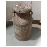 Antique Metal Milk Can w/ Lid