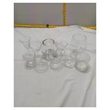 Clear Glass Stemware & Vase Lot - 11 Pieces