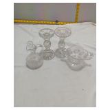 Cut Glass Crystal Candlesticks & Serving Pieces
