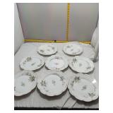 Floral Porcelain Dinner Plates - Set of 8