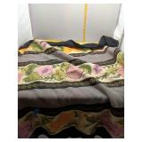 Floral Needlepoint Tapestry Fabric Panel