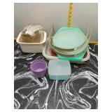 Tupperware Vintage Green Octagonal Dish w/ Lid