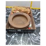 Wooden Bowl, Pineapple Figure & Florida Souvenirs