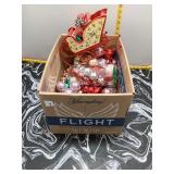 Christmas Decor Lot - Sleigh & Ornaments