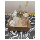 Vintage Glass Bottles & Lidded Jars