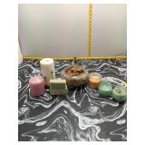 Candle Lot - Pillar, Votives & Potpourri Bowl