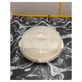 Round Divided Serving Tray w/ Clear Lid