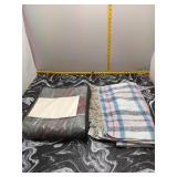 Two Vintage Plaid Wool Blankets
