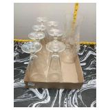 Clear Glass Stemware & Vase Set - 8+ Pcs