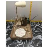 Vintage Desk Lamp, Glass Insulator & Collectibles
