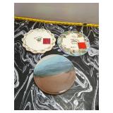 Blue Sky Ceramic Tealite Plate Trio