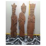 Three Kings Wood Wall Plaques - Set of 3