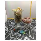 Glass Apothecary Jar, Potpourri & Earrings Lot