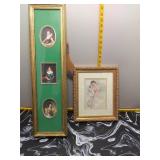 Vintage Mother & Child Framed Watercolor Print
