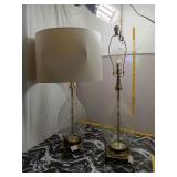 Cut Glass Table Lamp w/ Drum Shade