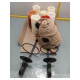 Candles, Wall Sconces & Rope Birdhouse