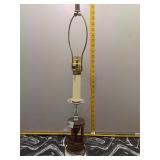 Vintage Table Lamp - Hourglass Wood Base