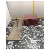 Vintage Wood 2-Drawer Box & Barn Board w/ Hook