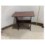 Vintage Wood Side Table w/ Lower Shelf