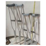 Lot of 4 Aluminum Underarm Crutches