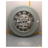 Large Decorative Wall Clock - Ornate Silver Face
