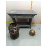 Primitive Bench & Decorative Lanterns