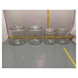 Glass Canister Jars w/ Lids - Set of 4