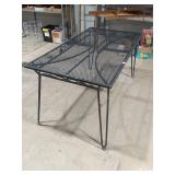 Vintage Wrought Iron Mesh Patio Table