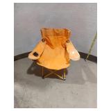 Orange Folding Camp Chair w/ Armrests