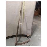 Vintage Scythe with Wooden Snath