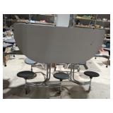 Folding Cafeteria Table w/ Attached Stools