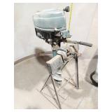 Elgin Vintage Outboard Boat Motor on Stand