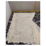 White Lace Curtain Panel - Floral Scallop Edge