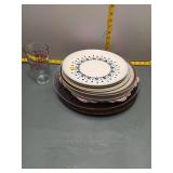 Vintage Dinnerware Plates & Drinking Glass