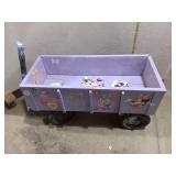 Purple Wooden Wagon w/ Minnie Mouse Decor