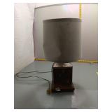 Vintage Table Lamp w/ Gray Drum Shade