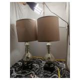 Mercury Glass Table Lamps, Pair