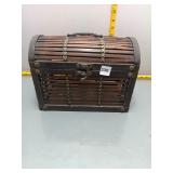 Vintage Wood Slat Treasure Chest Box