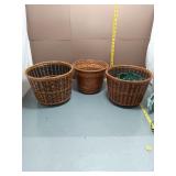 Wicker Basket Planters, Set of 3