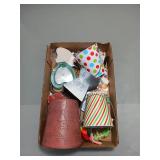 Christmas Tin Pails & Holiday Decor Lot