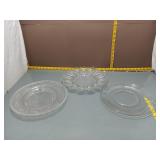 Vintage Clear Glass Serving Plates - 3pc Lot