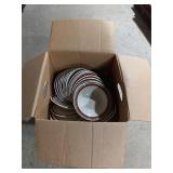 Brown & White Striped Ceramic Saucers/Bowls