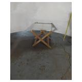 Folding Wood Canvas Stool