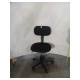Black Fabric Office Chair on Casters