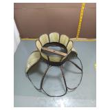Vintage Slag Glass Lamp Shade - Green Panel