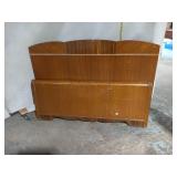 Vintage Wood Bed Headboard, Footboard & Rails