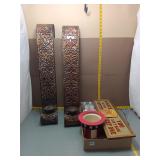 Ornate Metal Wall Sconces Pair w/ Extras