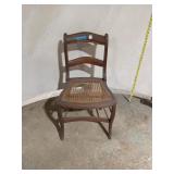 Vintage Wood Side Chair w/ Cane Seat