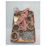 Nails, Screws & Hardware Lot w/ Jars