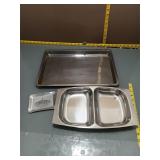 Stainless Steel Trays & Bank Promo Dish, 3pc